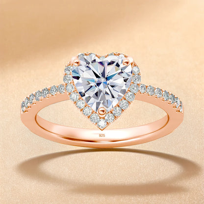Moissanite Hart Ring  | Yellow Gold