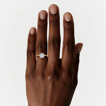 8MM 2CT |   Gold Filled for Women Man 4 Prong Solitaire Diamond Ring