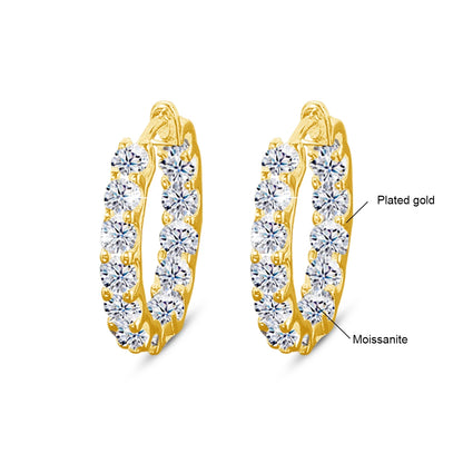 Trendy Full Moissanite Earrings hoops D VVS1 Luxury Certified Jewerlry For Women Famous Branded Sparking Diamond Accessories Hot