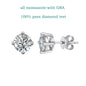 Smyoue GRA Certified 0.2-2CT Moissanite Stud Earrings for Women Man Hip Hop 100% 925 Sterling Silver Plated 18k Gold Earrings
