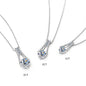 IOGOU Classic 1CT-3CT D Moissanite Pendant Necklace Adjustable Box Chain 925 Pure Silver Lab Diamond for Women with Certificate
