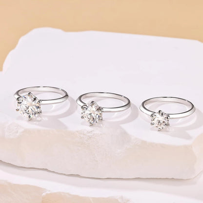 0.5-10CT Moissanite Engagement Rings for Women Men D VVS Lab Diamond S925 Silver Classic Solitaire Ring Band Jewelry With GRA