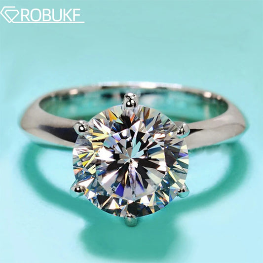 10CT 14mm Moissanite Engagement Ring With GRA Certified Classic Lab Diamond Promise Band 925 Sterling Silver Jewelry for Women