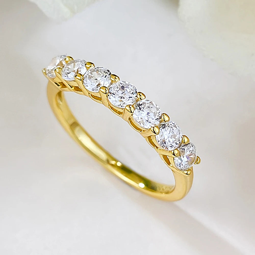 3mm D Color Moissanite Ring For Women Men Sparkling Diamond 925 Sterling Silver Plated 18K Gold Wedding Eternity Band with GRA