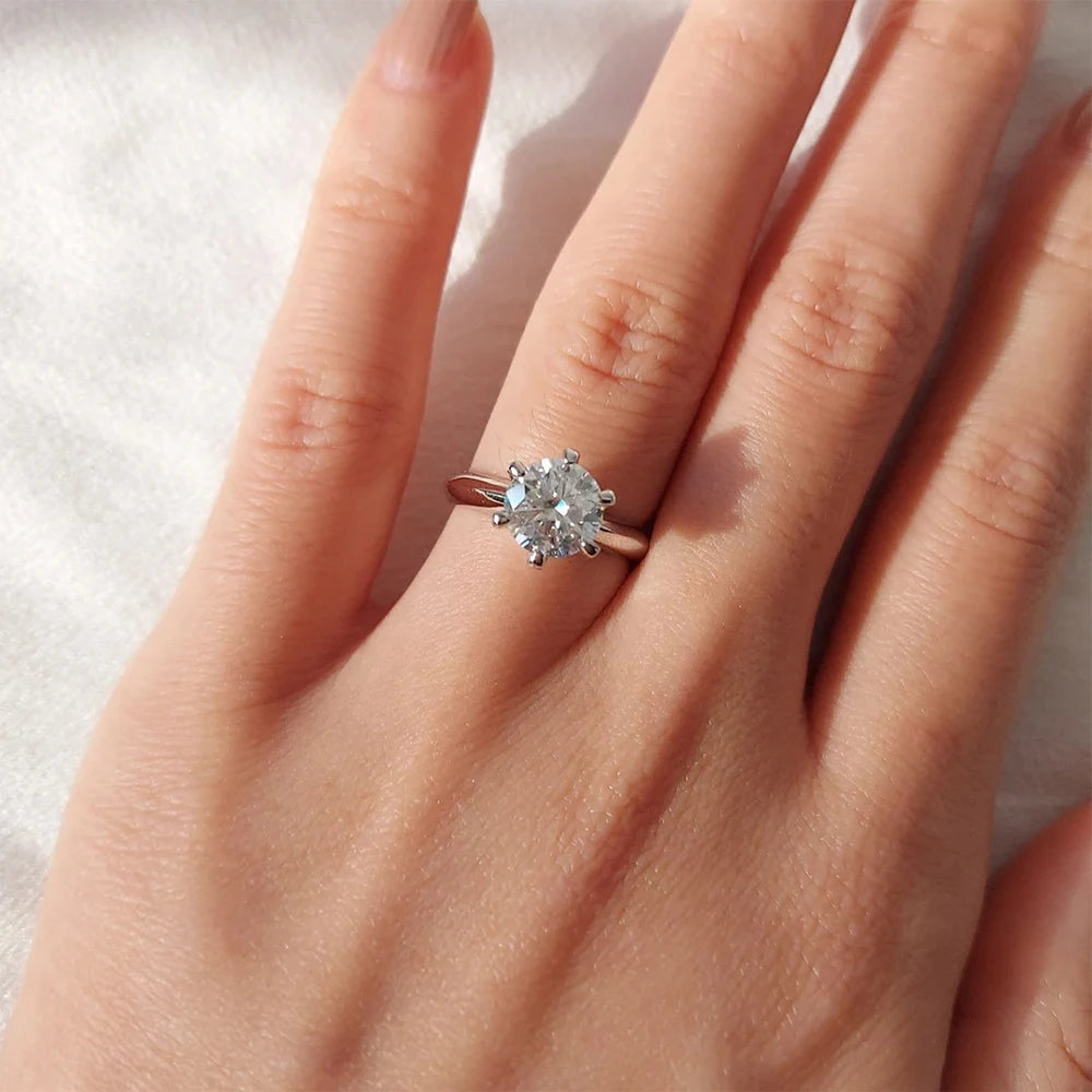 0.5-10CT Moissanite Engagement Rings for Women Men D VVS Lab Diamond S925 Silver Classic Solitaire Ring Band Jewelry With GRA
