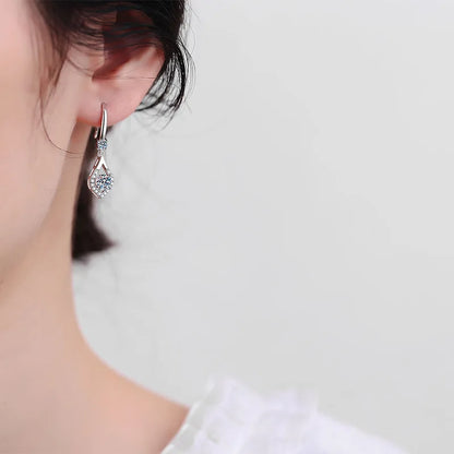 Smyoue Each 0.5CT D Color Genuine Moissanite Drop Earrings for Women Water Drop Luxury Wedding Jewelry 925 Sterling Silver GRA