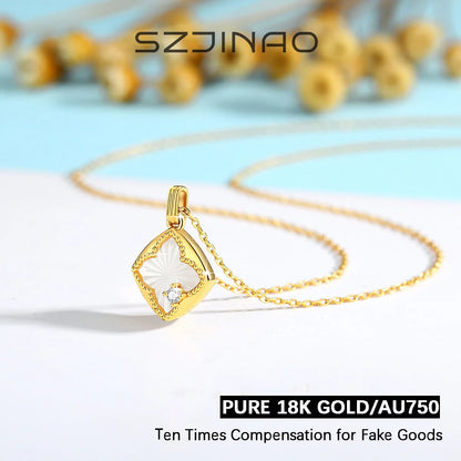 Trendy hollow| Gold Four Leaf Clove | Pendant Necklace| Women