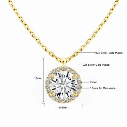 Sparkling Halo Diamond 14K Gold  Pendant