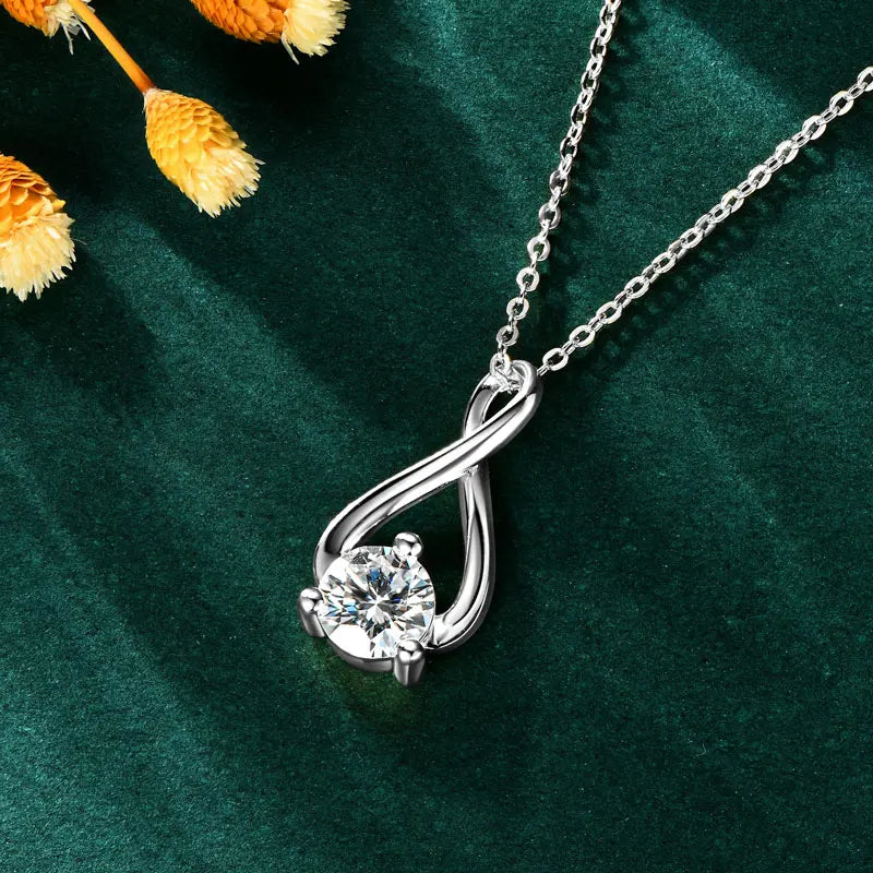 Infinity  Single Stone 6.5MM  Necklace Pendant  | Women