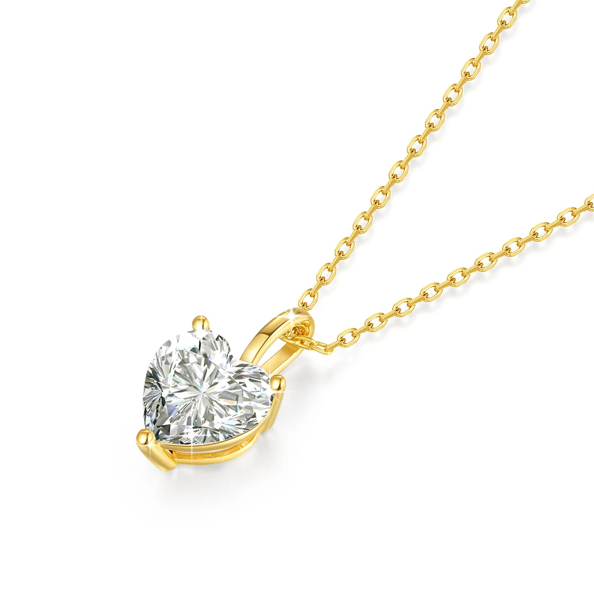 Heart Cut 14K Gold Moissanite Necklaces 9MM VVS1 Au585 Diamond Pendant for Women Engagement Party Classic Jewelry