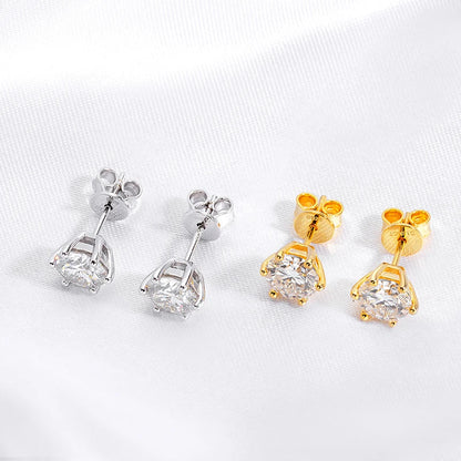 Lab Diamond Gold Stud Earrings