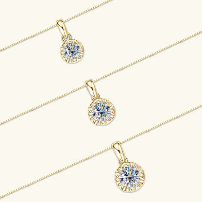 Bright Star D Color Moissanite Diamond Pendant Necklace Excellent Cut S925 Sterling Silver Chain for Women Trendy Jewelry Gifts