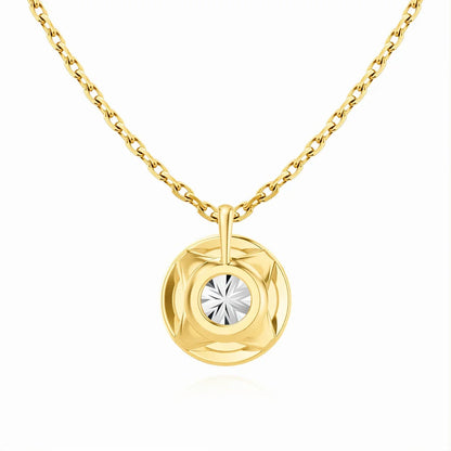 Sparkling Halo Diamond 14K Gold  Pendant