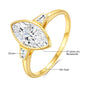 Marquise Cut Full Moissanite Ring 14K Gold D/VVS1 Lab Created Diamond for Women Wedding Engagement Affordable Jewelry