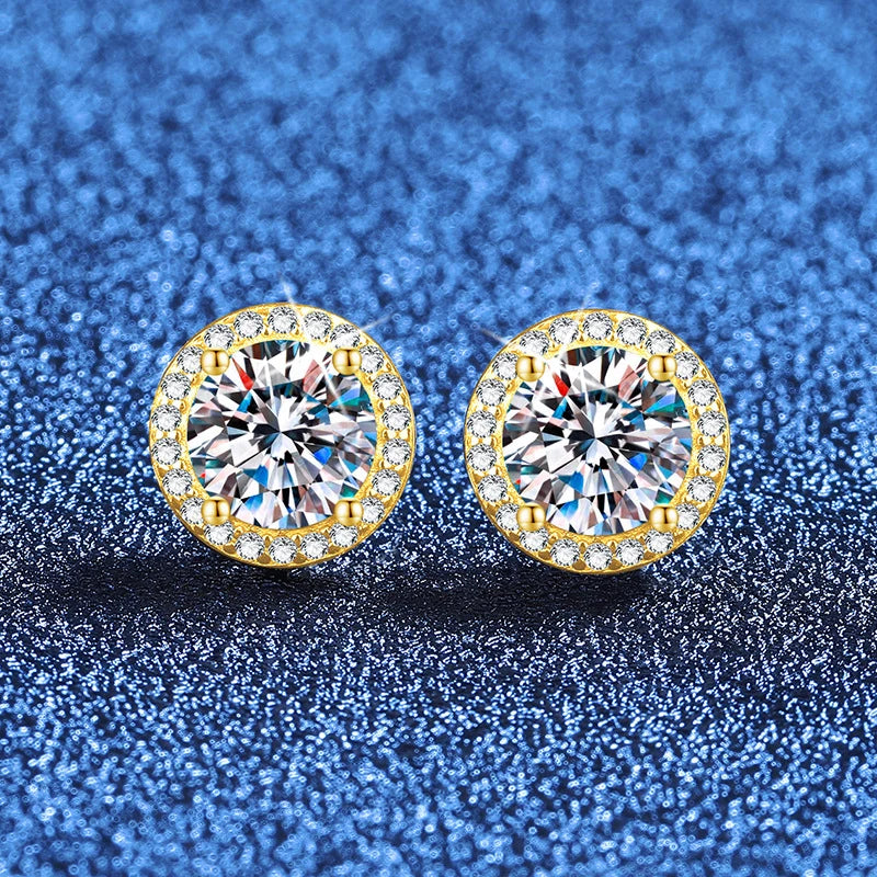 Moissanite Stud Earrings Women