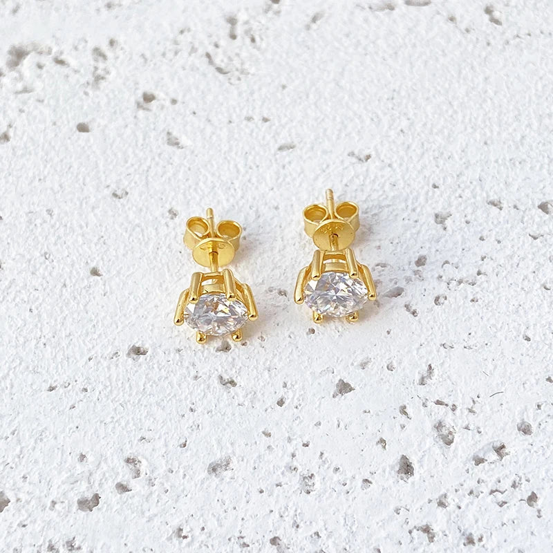 Moissanite Stud Earrings  | Gold | White Gold