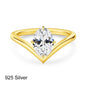 V Shape 14K Gold Solitaire Moissanite Engagement Ring
