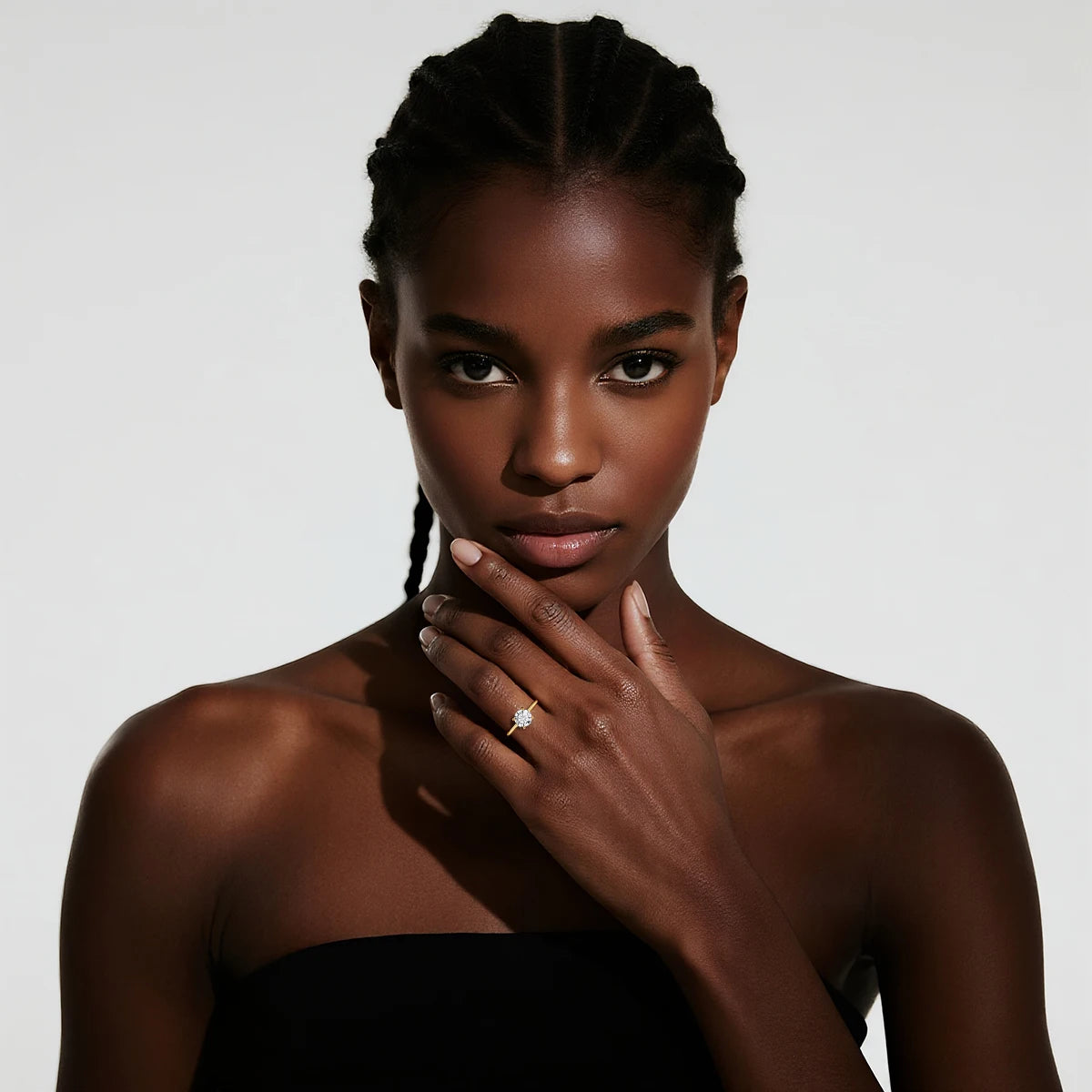 8MM 2CT |   Gold Filled for Women Man 4 Prong Solitaire Diamond Ring