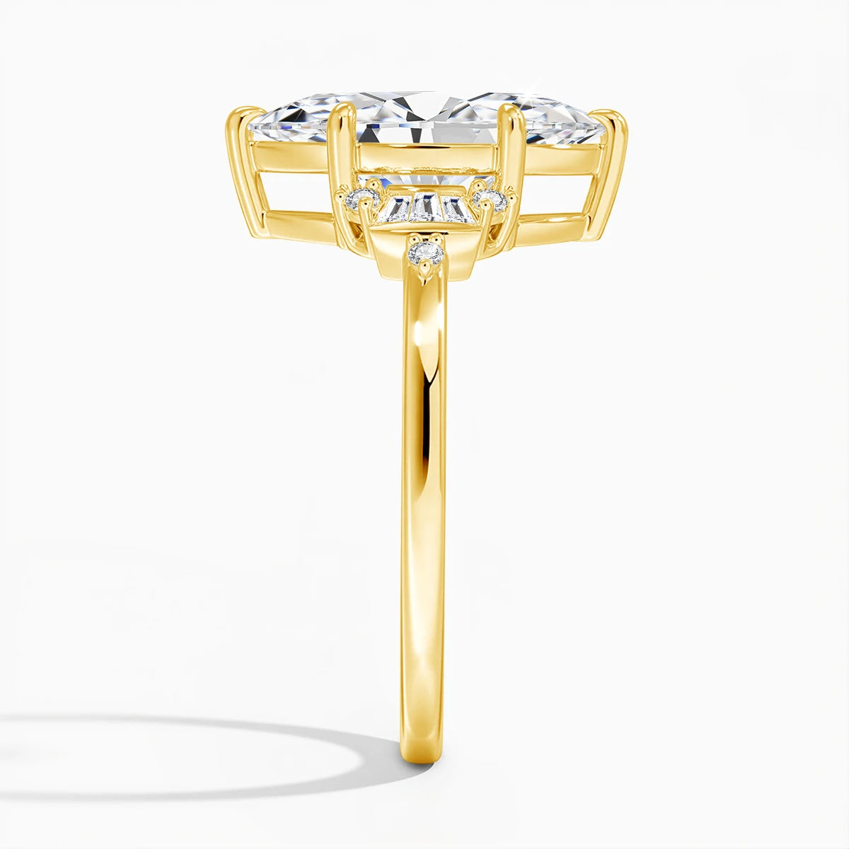 Marquise Cut 7*14mm Full Moissanite Wedding Ring for Women D VVS1 925 Silver Plated 18K Gold Luxury Sparkling Engagement Jewelry