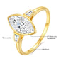 Marquise Cut Full Moissanite Ring 14K Gold D/VVS1 Lab Created Diamond for Women Wedding Engagement Affordable Jewelry