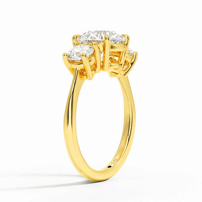 3 Stone D Color Moissanite Diamond Ring 14K Gold Engagement Wedding Au585 Hollow Elegant Finger Rings for Women Fine Jewelry