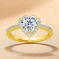 Moissanite Hart Ring  | Yellow Gold