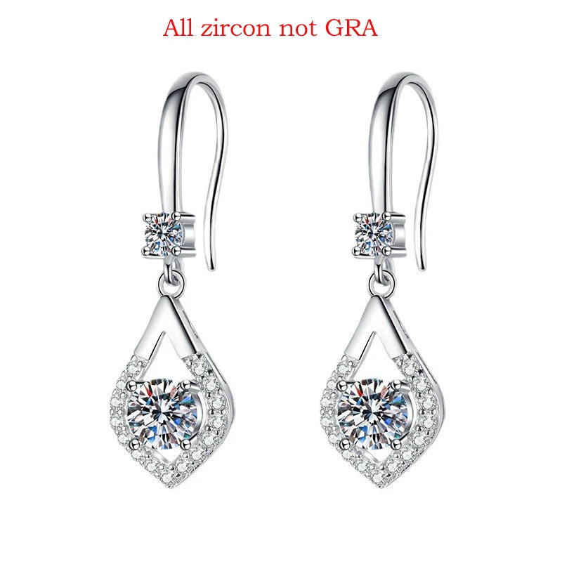 Smyoue Each 0.5CT D Color Genuine Moissanite Drop Earrings for Women Water Drop Luxury Wedding Jewelry 925 Sterling Silver GRA