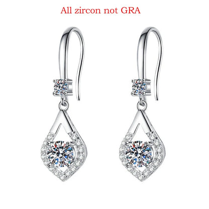 Smyoue Each 0.5CT D Color Genuine Moissanite Drop Earrings for Women Water Drop Luxury Wedding Jewelry 925 Sterling Silver GRA