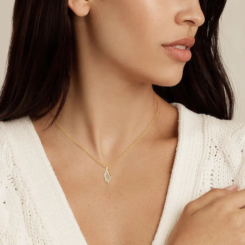 925 Sterling Silver Women Engagement Necklace D VVS 1 0.56CT Full Round Moissanite Fashion Curve Sexy Pendant Necklace Jewelry