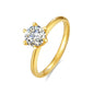 Hollow 6 Claw |14K 18K Gold | 1 ct. Lab-grown diamond Ring |  Women
