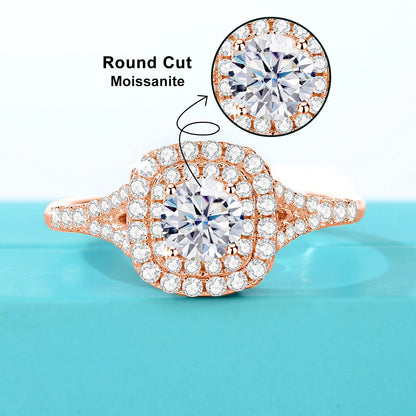 Kirin Palace 0.6ct D Color Moissanite Halo Engagement Wedding Ring With GRA Cer 925 Sterling Silver Rings For Women Jewelry