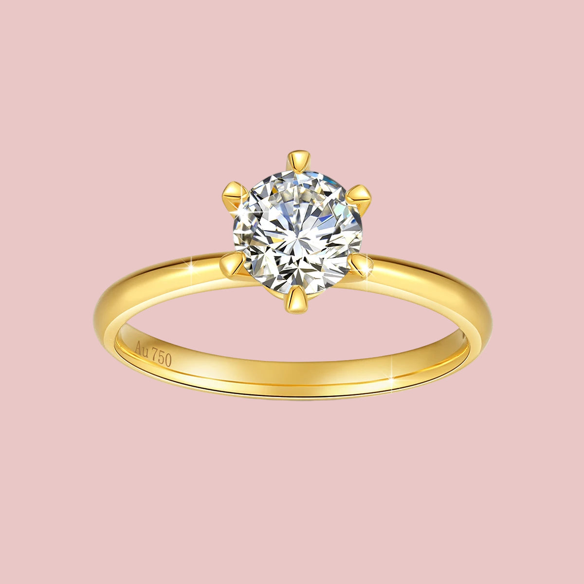 Hollow 6 Claw |14K 18K Gold | 1 ct. Lab-grown diamond Ring |  Women