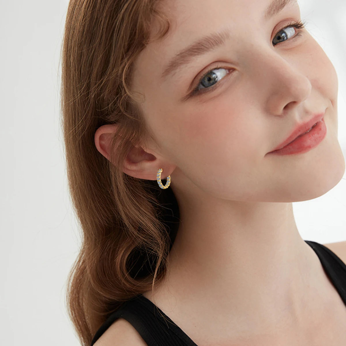 Trendy Full Moissanite Earrings hoops D VVS1 Luxury Certified Jewerlry For Women Famous Branded Sparking Diamond Accessories Hot