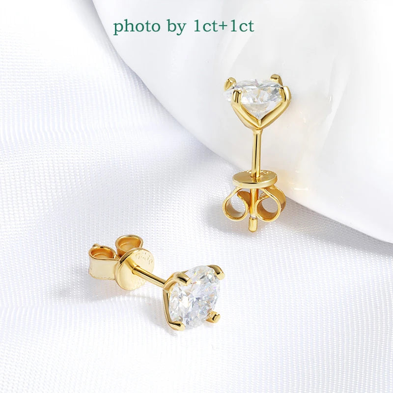 18k Gold Imitation Diamond Ear Studs for Women Gift