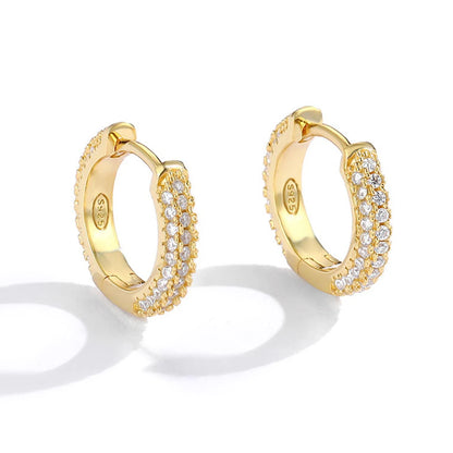 New Custom High Jewelry 925 Sterling Silver Circle Full Diamond Moissanite Hoop Earrings D Color Brilliant Wedding For Women