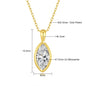 Marquise Cut Moissanite Solitaire Necklace 14K Gold Certified 100% Authentic for Women Collarbone Chain Pendant Anniversary Jewe