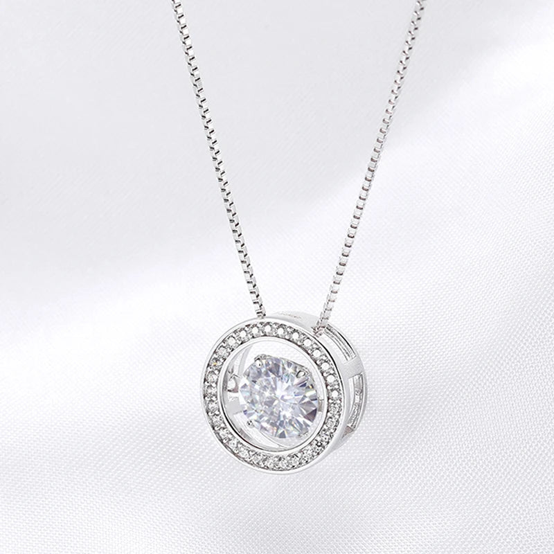 Smyoue |2ct Platinum  Pendant Necklace  |Chain | Vintage