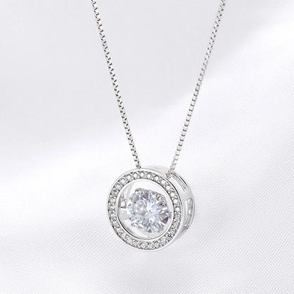 Smyoue |2ct Platinum  Pendant Necklace  |Chain | Vintage