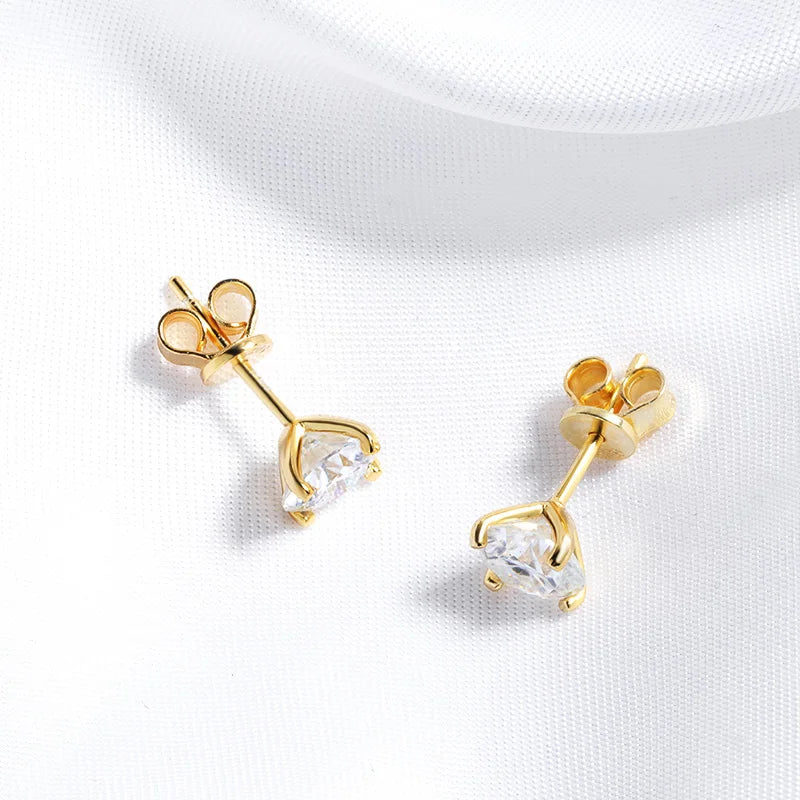 18k Gold Imitation Diamond Ear Studs for Women Gift
