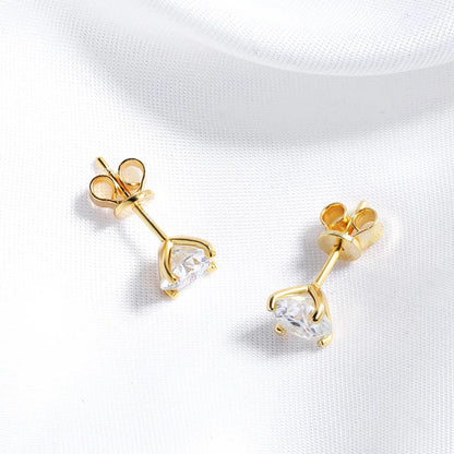 18k Gold Imitation Diamond Ear Studs for Women Gift