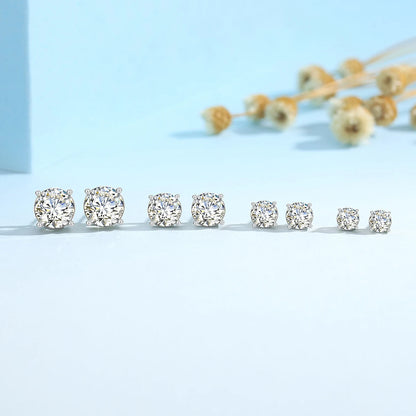 Round Moissanite Gold Stud earring