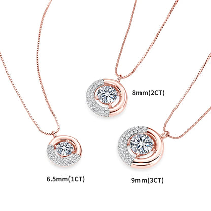 IOGOU Sparkling 1CT-3CT D Full Moissanite Diamond Pendant Necklace Box Chain 925 Silver Women Rose Gold Color Necklace Jewelry