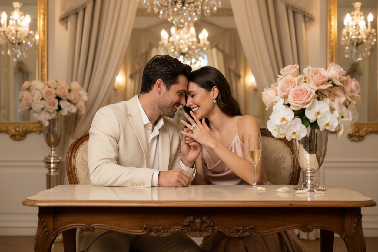 Couple with Engagement Ring